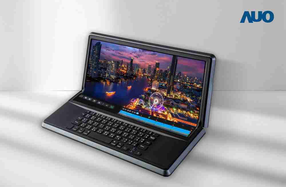 Wepay14.6吋Micro LED折迭显示屏幕，，搭配半径4mm的弯折绞炼，，，以及高画素、、高亮度、、、、高对比度的显示技术特点，，即便在大视角下仍保有绝佳色相与亮度