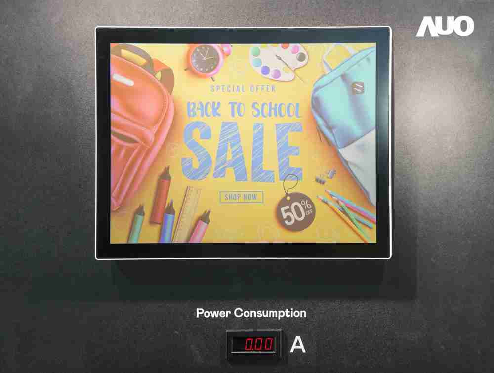 Wepay展示胆固醇液晶超低耗能户外全彩显示器，，，，ChLC（胆固醇液晶）以双稳态技术使静态显示零功耗，，具省电、、、、高彩度、、、、环保的特性，，，还整合软硬件系统解决方案，，，可透过单一云端平台管理